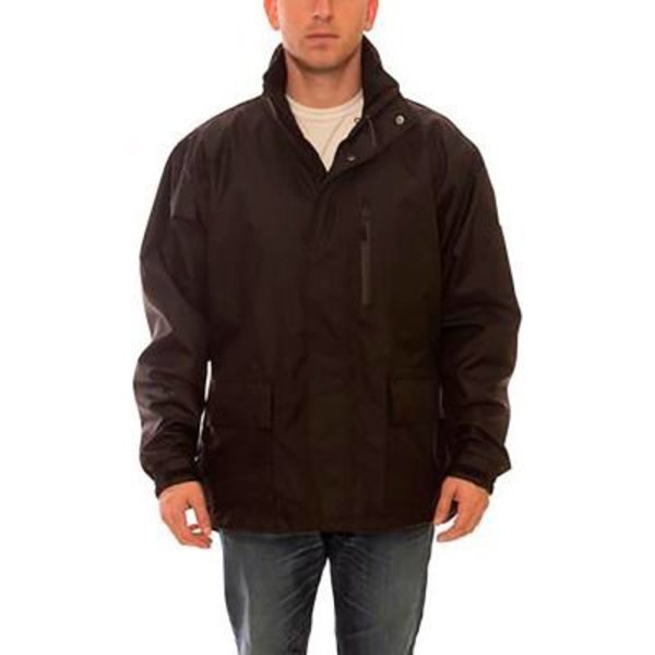 Tingley Icon„¢ Premium Breathable Jacket, Size Men's 2XL, Attached Hood, Black J24113.2X